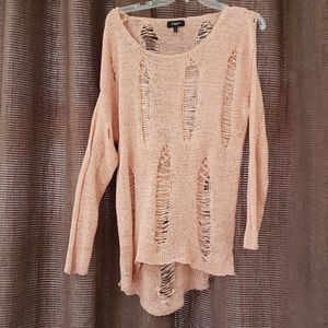 Peach Long sleeve light weight sweater